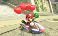 Mario performing a U-turn in Mario Kart 8 Deluxe