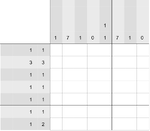 Recreation of the seventh picross puzzle in Super Donkey Kong with Mario 2