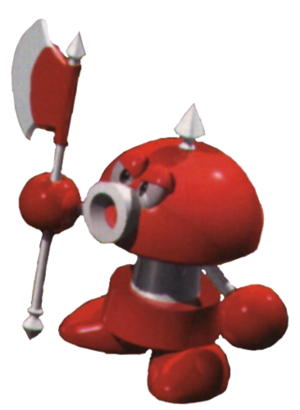 Artwork of Axem Red from Super Mario RPG: Legend of the Seven Stars