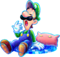 Luigi yawning