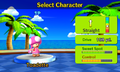 Character select screen with Toadette
