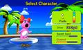 Character select screen with Birdo