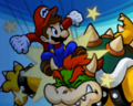 Mario jumping on Bowser