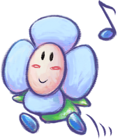 Artwork of a Crazee Dayzee from Yoshi's New Island.