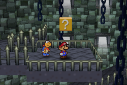 First ? Block in Koopa Bros. Fortress of Paper Mario.