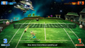 The Fast-Foe Comet's effect in Galaxy Court Match in Mario Tennis Fever