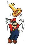 Mario throwing a key