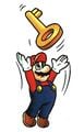 Mario throwing a key