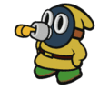 A Yellow Whistle Snifit from Paper Mario: Color Splash