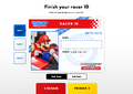 "Finish your racer ID" screen (front side) with Style 1 selected for the ID