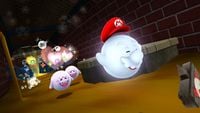 Two Boos following Boo Mario in Super Mario 3D All-Stars version of Super Mario Galaxy