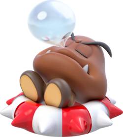 Artwork of a floaty Goomba from Super Mario 3D World.
