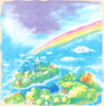 Illustration of Yoshi's Island from the instruction booklet.