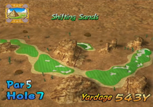 Hole 7 of Shifting Sands from Mario Golf: Toadstool Tour
