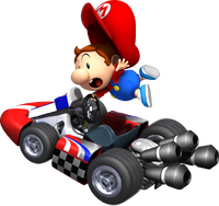 Artwork of Baby Mario, from Mario Kart Wii.