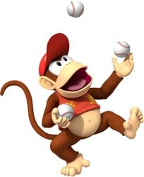 Artwork of Diddy Kong from Mario Super Sluggers