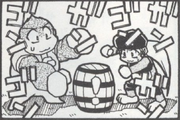 An Invincibility Barrel, as seen in 4koma Manga Kingdom