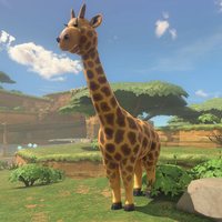 A giraffe seen in Mario Kart World