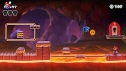 Screenshot of Expert level EX-3 from the Nintendo Switch version of Mario vs. Donkey Kong