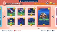 Screenshot of Mystic Forest Plus's level select screen from the Nintendo Switch version of Mario vs. Donkey Kong