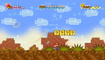 First four ? Blocks in Mount Lineland of Super Paper Mario.