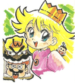 Princess Peach, Wario, Mario, and Henshū Mario & Wario, inside cover
