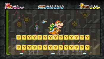 ? Blocks 7-34 in Floro Caverns of Chapter 5-4 of Super Paper Mario.