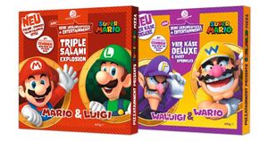 Super Mario frozen pizza products released as part of the Pizzatainment brand by Freiberger Lebensmittel