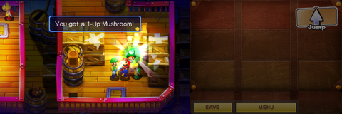 Mario getting a 1-Up Mushroom from a Bowser Baddie in Koopa Cruiser of Mario & Luigi: Superstar Saga + Bowser's Minions.