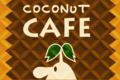 A Coconut Cafe sign in the style of a wafer