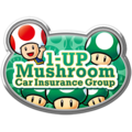 A Mario Kart Tour 1-Up Mushroom Car Insurance Group badge