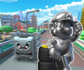 The course icon of the Reverse variant with Metal Mario