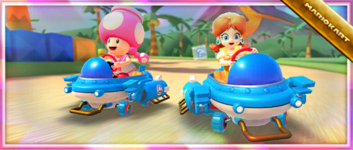The Blue Sub Scooter Pack from the Sunshine Tour in Mario Kart Tour