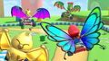 Mario gliding with the Butterfly Wings on 3DS Mario Circuit