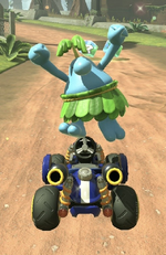 Pianta performing a trick.