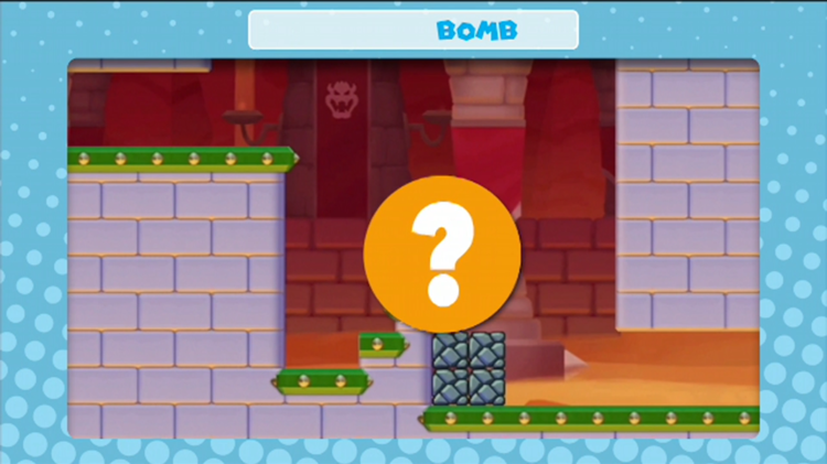 A frame of the video shown with the first question in Mini Mario & Friends: amiibo Challenge Trivia Quiz