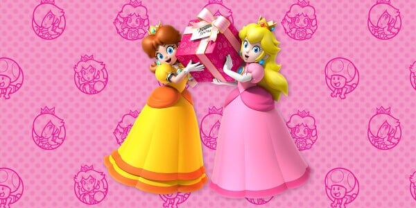 Artwork of Princess Daisy (left) and Princess Peach used in a Valentine's Day opinion poll