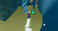 Mario swimming in Sea Slide Galaxy