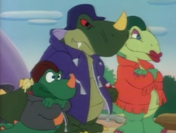 The Dino Riders from the Super Mario World episode "Born to Ride"