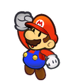 Mario performing a stylish move in Super Paper Mario