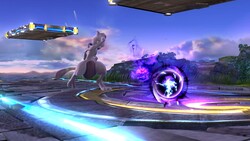 Mewtwo using Shadow Ball in Super Smash Bros. for Wii U.