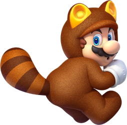 Artwork of Tanooki Mario from Super Mario 3D World.