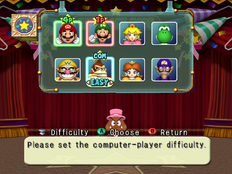 Mario Party 4's character select screen
