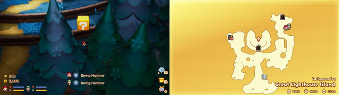 Sixth ? block in the Lushgreen Sea Great Lighthouse Island from Mario & Luigi: Brothership