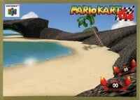 One of the Mario Kart 64 Collectible Trading Cards.