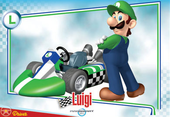 Mario Kart Wii trading card for Luigi.
