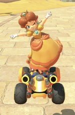 Daisy performing a trick.