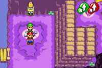 A screenshot of a Syrup Jar popping out from a ? Block in Mario & Luigi: Superstar Saga