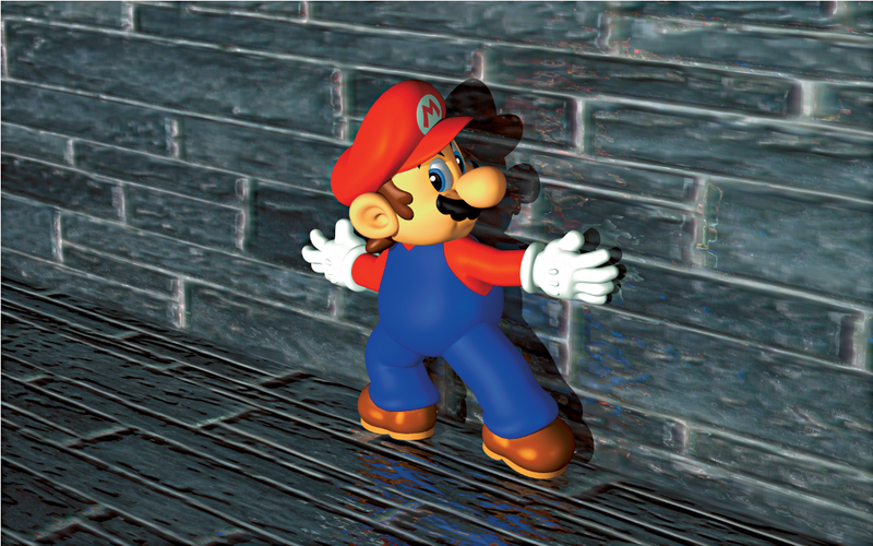 File:Mario On Ledge Artwork - Super Mario 64.png
