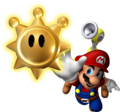 Mario reaching for a Shine Sprite